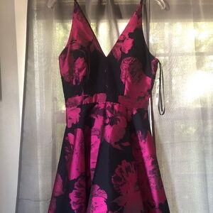 Aqua floral cocktail dress